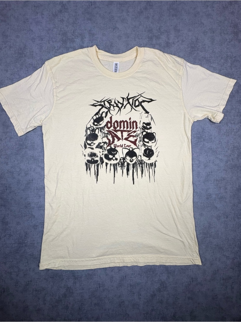 Stray Kids dominATE World Tour T Shirt Size Large Black Cat MFG USA K Pop